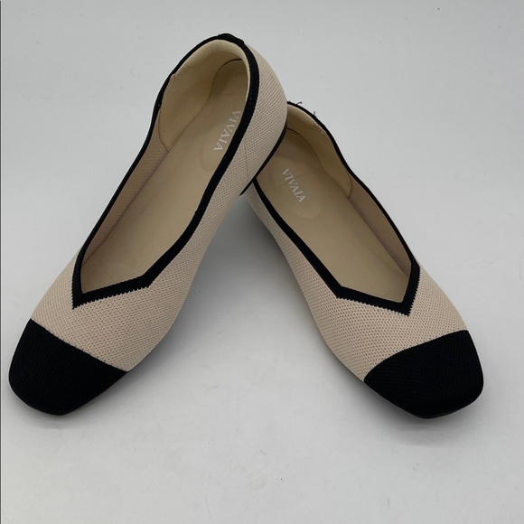 VIVAIA Margot Square Toe V-Cut Women’s Flats 40.5/10 - Picture 1 of 12